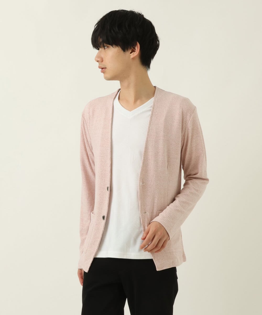 MKCDS58110 MK MICHEL KLEIN HOMME(MKミッシェルクランオム) ノーカラージャケット ピンク(03)