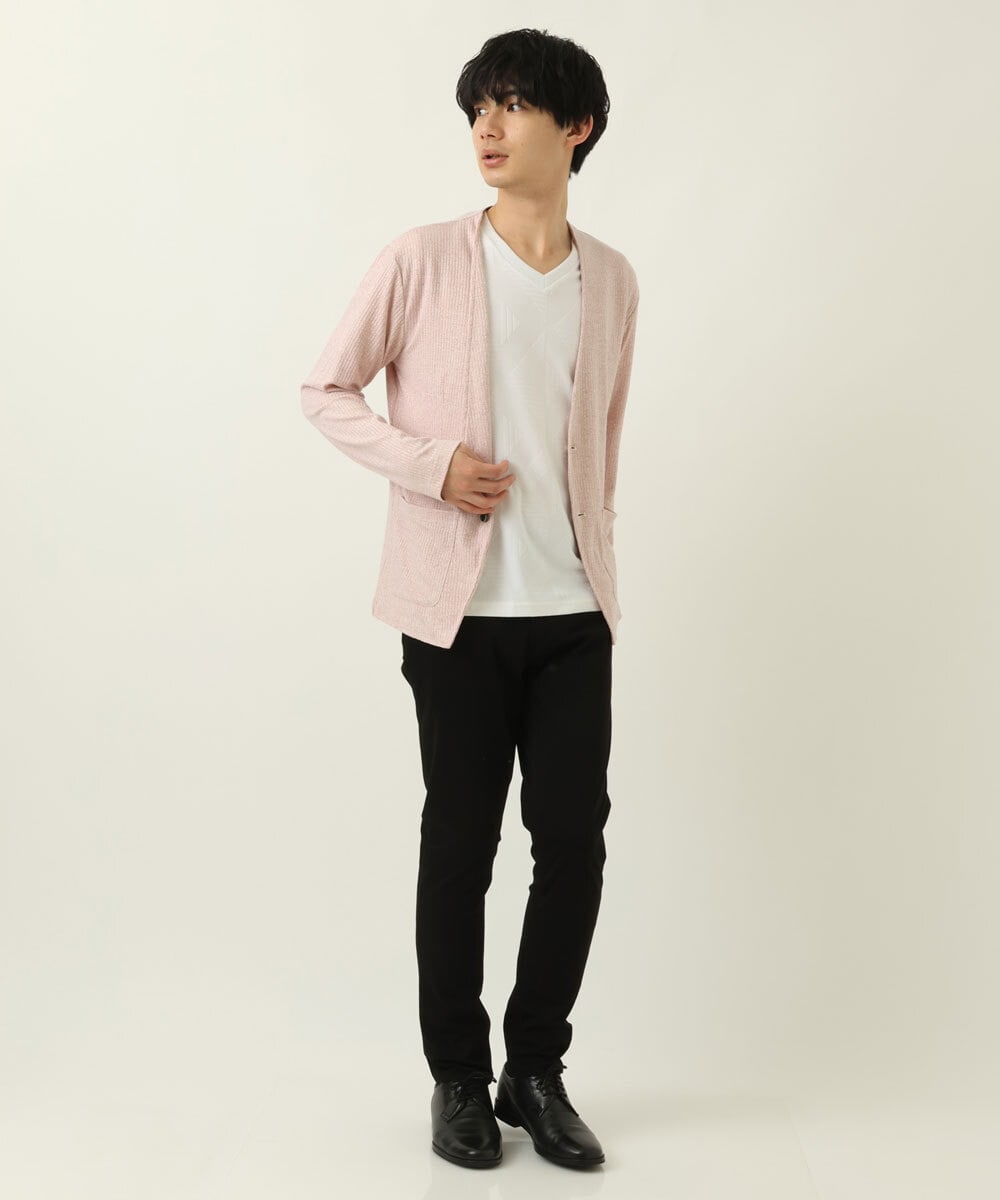 MKCDS58110 MK MICHEL KLEIN HOMME(MKミッシェルクランオム) ノーカラージャケット ピンク(03)