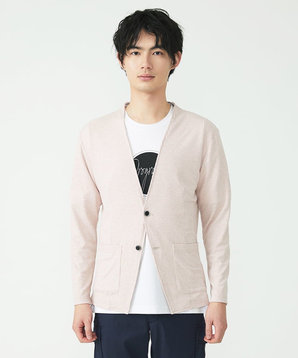 MKCDS58110 MK MICHEL KLEIN HOMME(MKミッシェルクランオム) ノーカラージャケット ピンク(03)