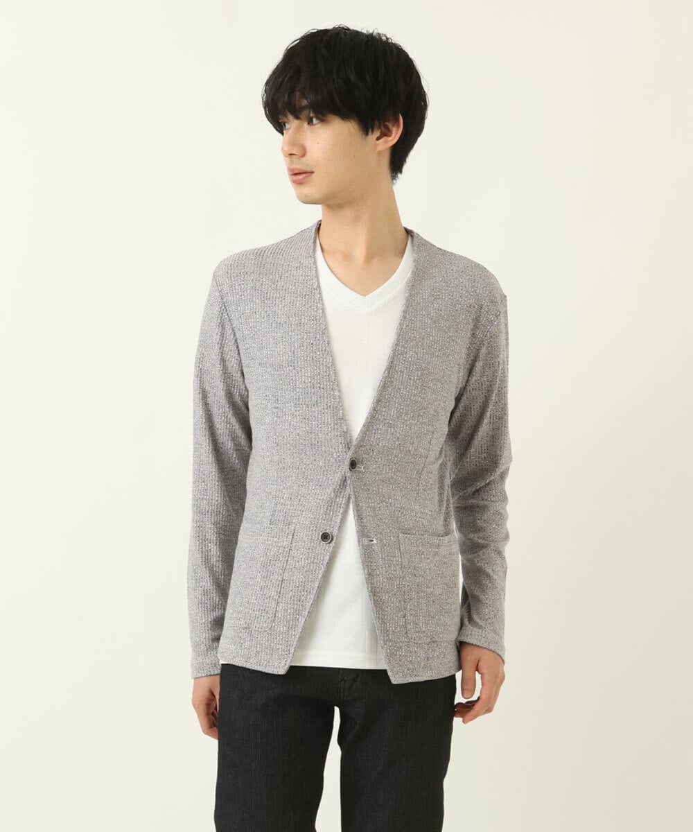 MKCDS58110 MK MICHEL KLEIN HOMME(MKミッシェルクランオム) ノーカラージャケット ネイビー(57)
