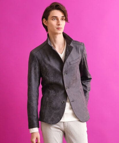 MKCDS61240 MK MICHEL KLEIN HOMME TECレザーコンバーチブルジャケット