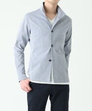 MKCDS63150 MK MICHEL KLEIN HOMME(MKミッシェルクランオム) スタンドカラージャケット / フェザーへリンボン　 ライトブルー(50)