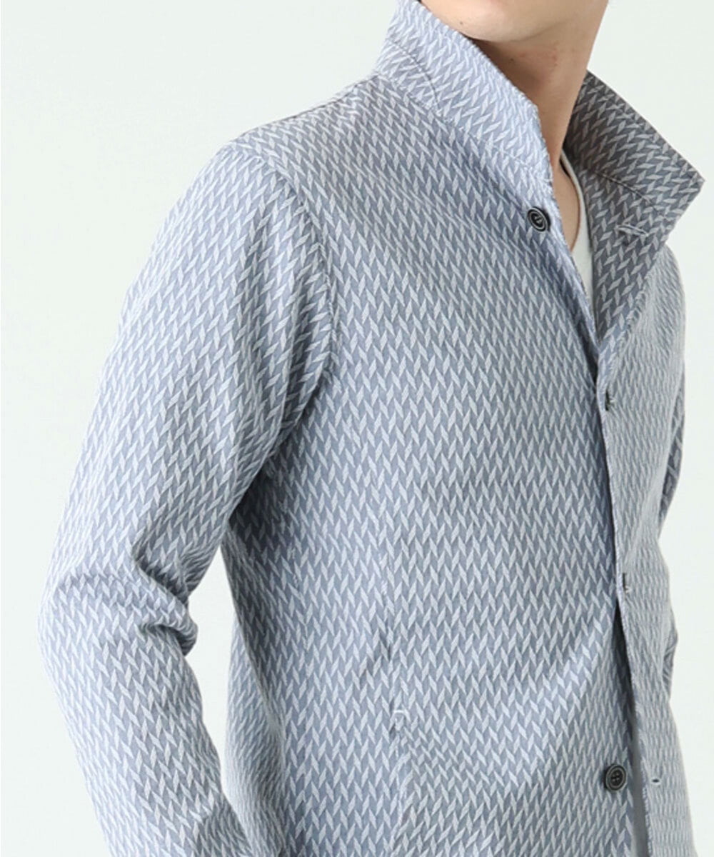 MKCDS63150 MK MICHEL KLEIN HOMME(MKミッシェルクランオム) スタンドカラージャケット / フェザーへリンボン　 ライトブルー(50)