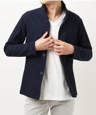 MKCDS63150 MK MICHEL KLEIN HOMME(MKミッシェルクランオム) スタンドカラージャケット / フェザーへリンボン　 ネイビー(57)