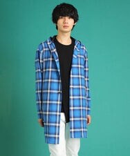 MKCDU04140 MK MICHEL KLEIN HOMME(MKミッシェルクランオム) オンブレチェックロングシャツ ブルー(55)