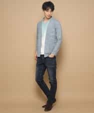 MKCFL24079 MK MICHEL KLEIN HOMME(MKミッシェルクランオム) カーディガン／スラブプレーティング ライトブルー
