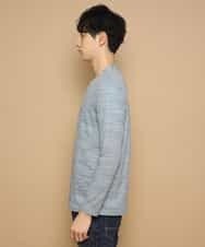 MKCFL24079 MK MICHEL KLEIN HOMME(MKミッシェルクランオム) カーディガン／スラブプレーティング ライトブルー