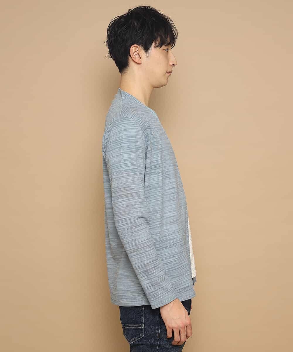 MKCFL24079 MK MICHEL KLEIN HOMME(MKミッシェルクランオム) カーディガン／スラブプレーティング ライトブルー