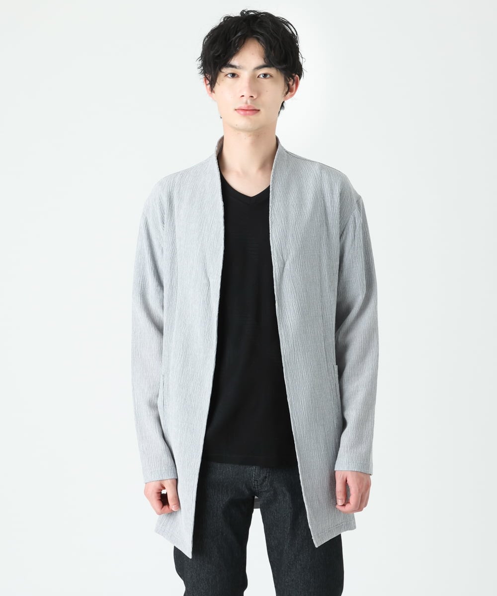 MKCFU22130 MK MICHEL KLEIN HOMME(MKミッシェルクランオム) ドライヨウリュウカーディガン ライトグレー(91)