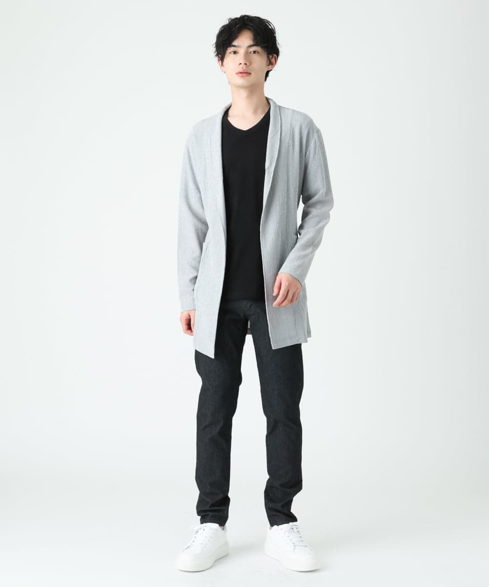 MKCFU22130 MK MICHEL KLEIN HOMME(MKミッシェルクランオム) ドライヨウリュウカーディガン ライトグレー(91)