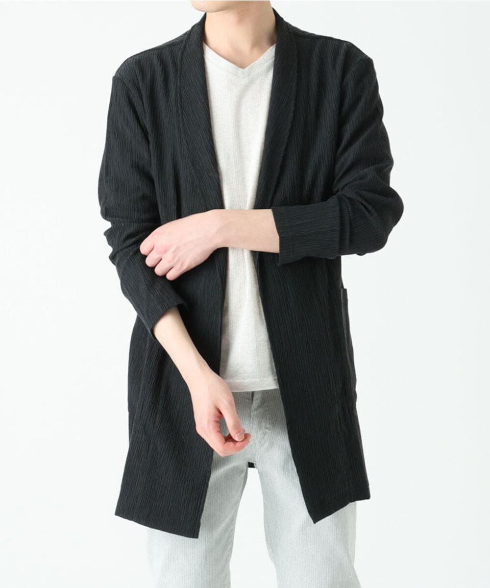 MKCFU22130 MK MICHEL KLEIN HOMME(MKミッシェルクランオム) ドライヨウリュウカーディガン ブラック(94)