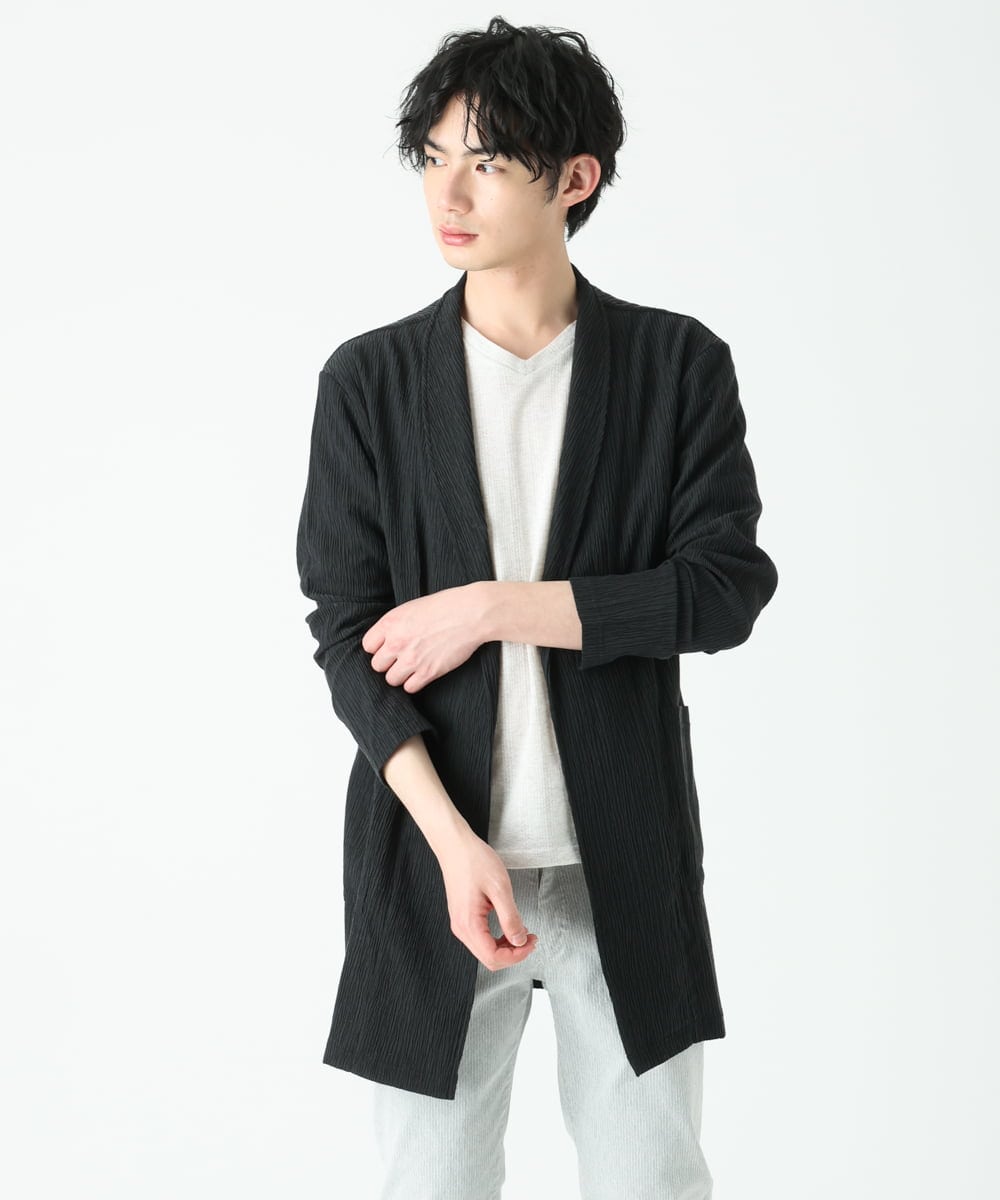 MKCFU22130 MK MICHEL KLEIN HOMME(MKミッシェルクランオム) ドライヨウリュウカーディガン ブラック(94)