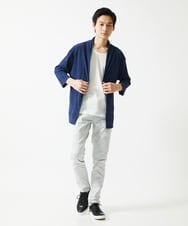 MKCGC03080 MK MICHEL KLEIN HOMME(MKミッシェルクランオム) 【洗える】 シフォンヨウリュウカーディガン ブルー