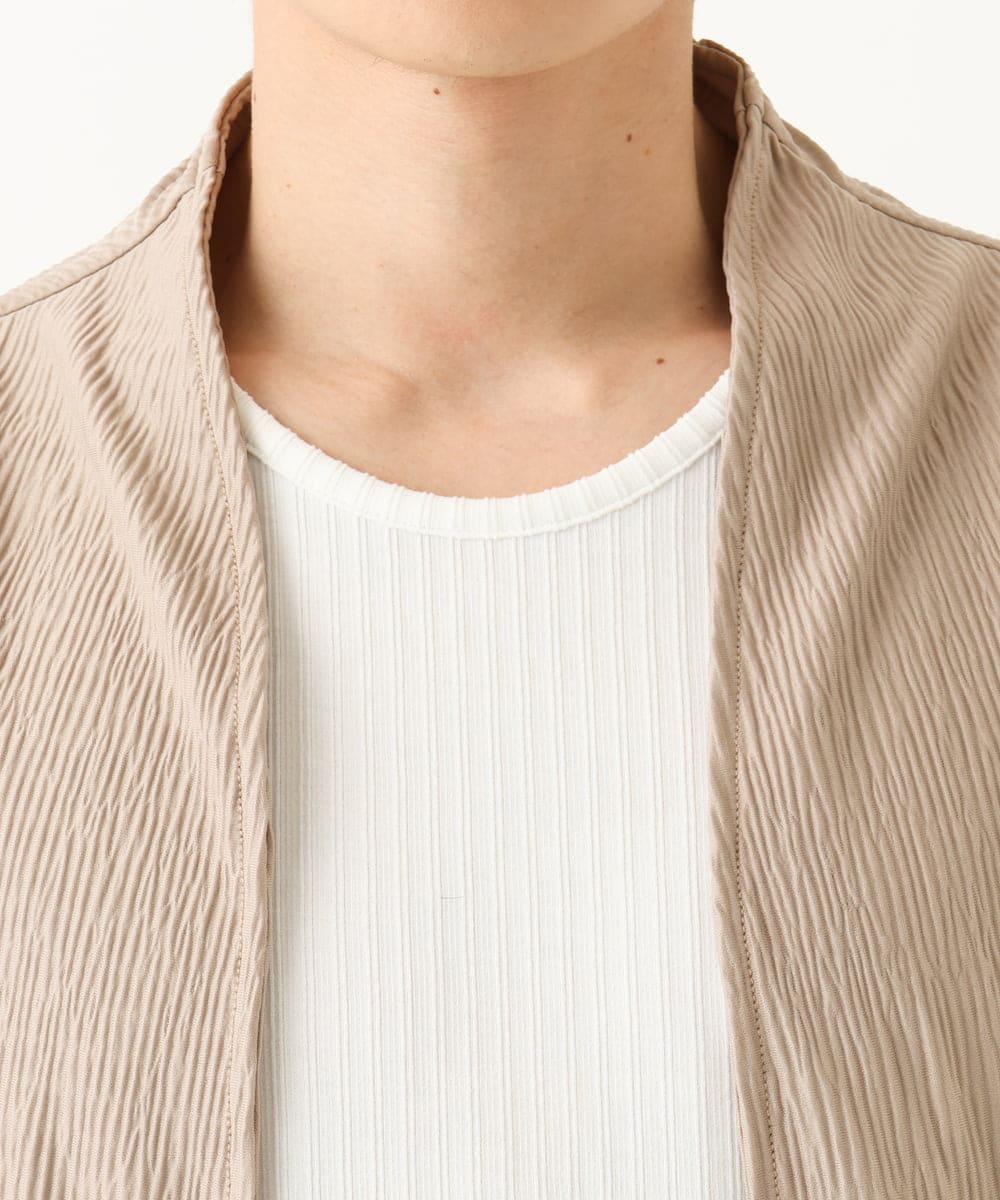 MKCGC03080 MK MICHEL KLEIN HOMME(MKミッシェルクランオム) 【洗える】 シフォンヨウリュウカーディガン アイボリー