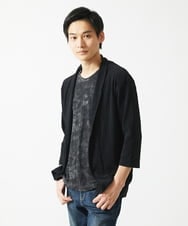 MKCGC03080 MK MICHEL KLEIN HOMME(MKミッシェルクランオム) 【洗える】 シフォンヨウリュウカーディガン ブラック