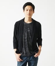 MKCGC03080 MK MICHEL KLEIN HOMME(MKミッシェルクランオム) 【洗える】 シフォンヨウリュウカーディガン ブラック