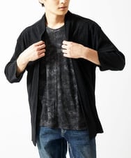 MKCGC03080 MK MICHEL KLEIN HOMME(MKミッシェルクランオム) 【洗える】 シフォンヨウリュウカーディガン ブラック