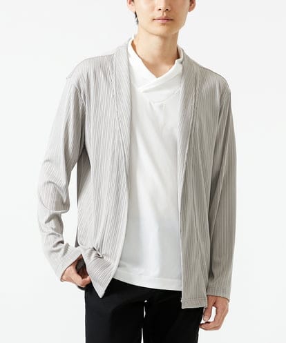 MKCGC13080 MK MICHEL KLEIN HOMME ストライプ柄ストレッチカーディガン