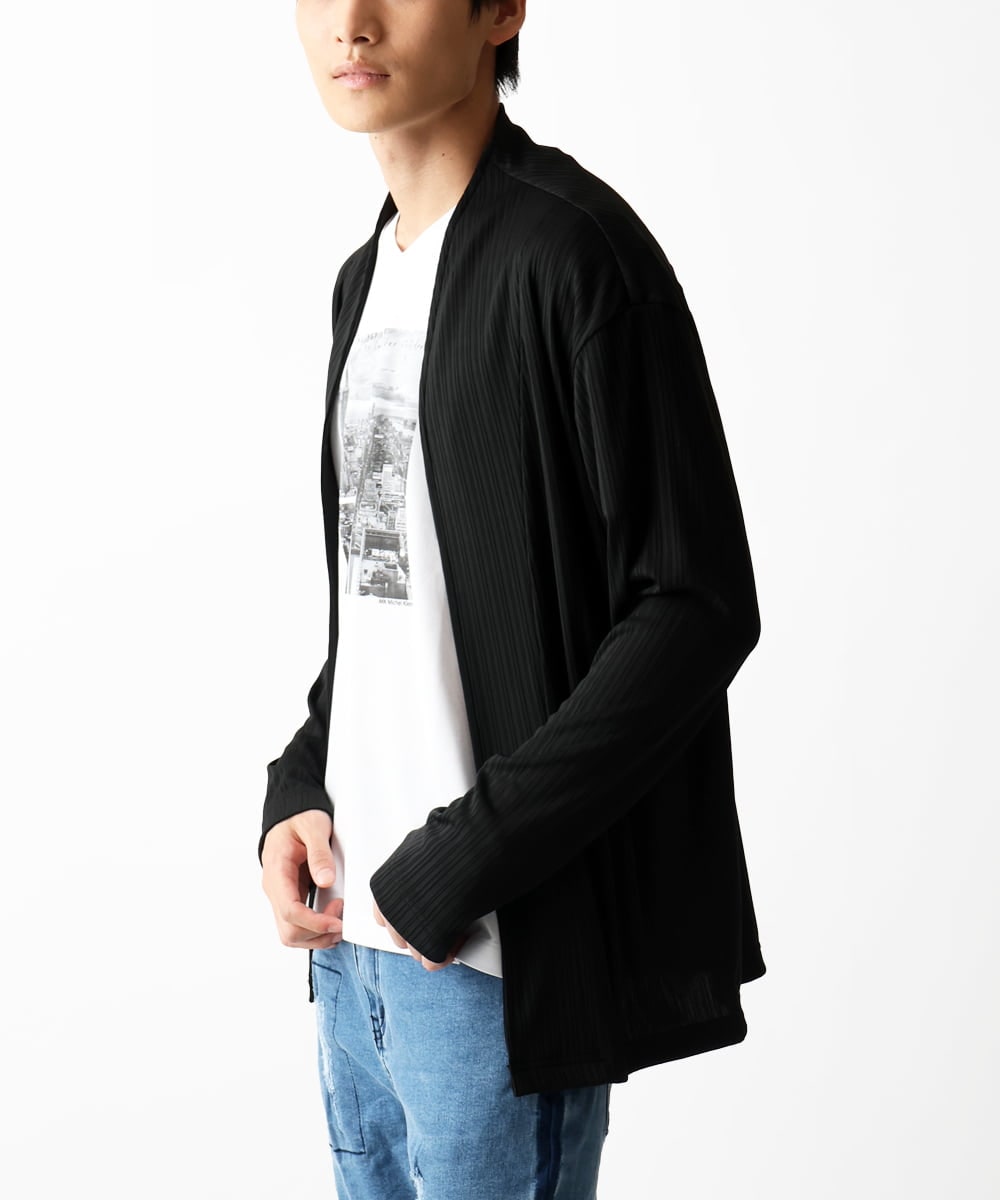 MKCGC13080 MK MICHEL KLEIN HOMME ストライプ柄ストレッチカーディガン