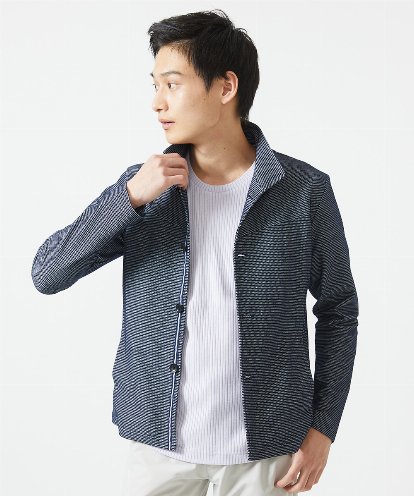 MKCGC22130 MK MICHEL KLEIN HOMME 【洗える】スタンドカーディガンジャケット