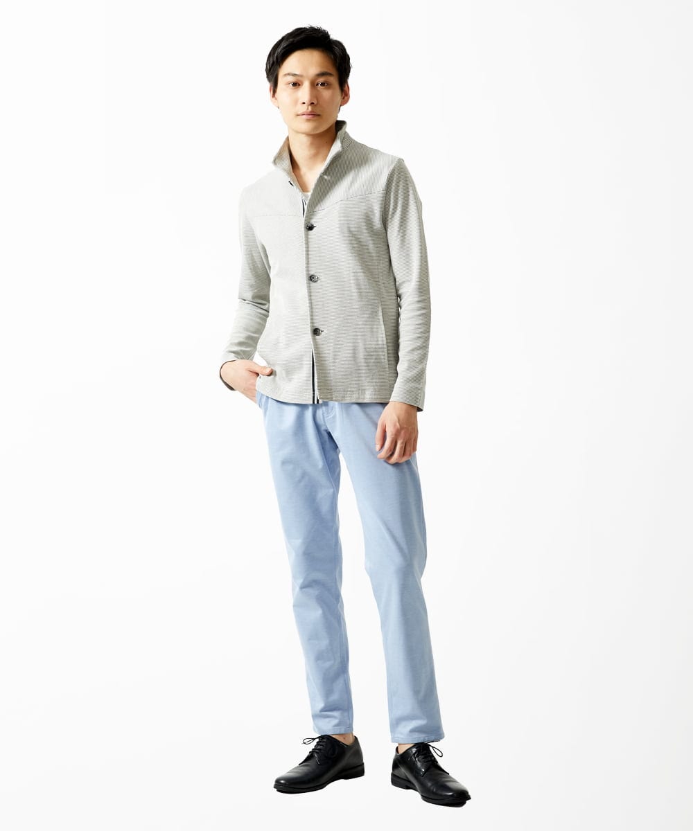 MKCGC22130 MK MICHEL KLEIN HOMME(MKミッシェルクランオム) スタンドカーディガンジャケット ホワイト(90)