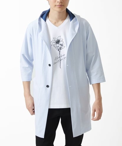 MK MICHEL KLEIN HOMME(MK ミッシェルクランオム) コーディガン / ストライプサッカー ブルー/青 46