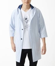 MKCGC32130 MK MICHEL KLEIN HOMME(MKミッシェルクランオム) コーディガン / ストライプサッカー　 ライトブルー