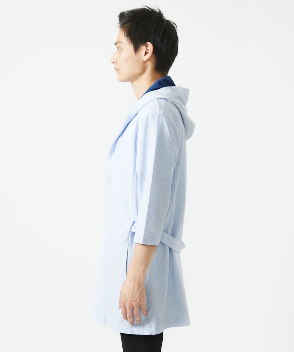 MKCGC32130 MK MICHEL KLEIN HOMME(MKミッシェルクランオム) コーディガン / ストライプサッカー　 ライトブルー