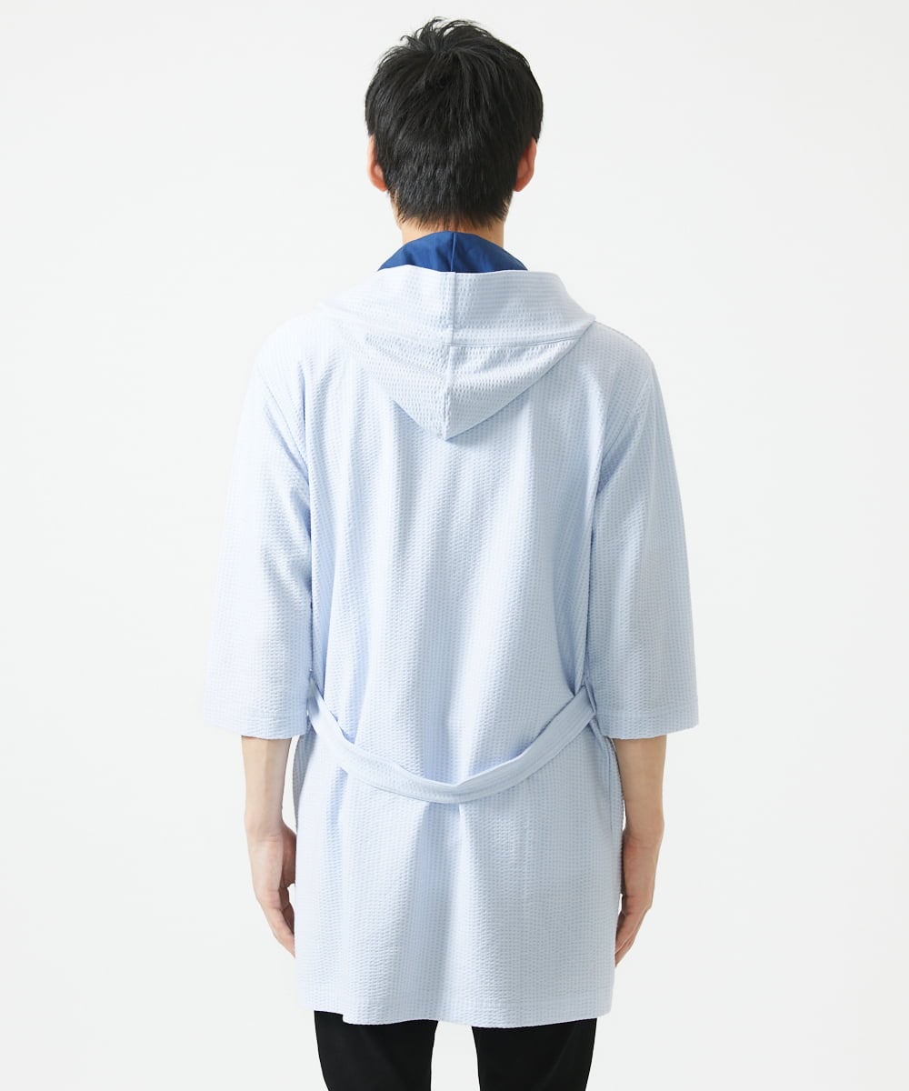MKCGC32130 MK MICHEL KLEIN HOMME(MKミッシェルクランオム) コーディガン / ストライプサッカー　 ライトブルー