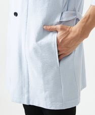 MKCGC32130 MK MICHEL KLEIN HOMME(MKミッシェルクランオム) コーディガン / ストライプサッカー　 ライトブルー