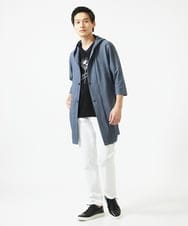 MKCGC32130 MK MICHEL KLEIN HOMME(MKミッシェルクランオム) コーディガン / ストライプサッカー　 ブルー