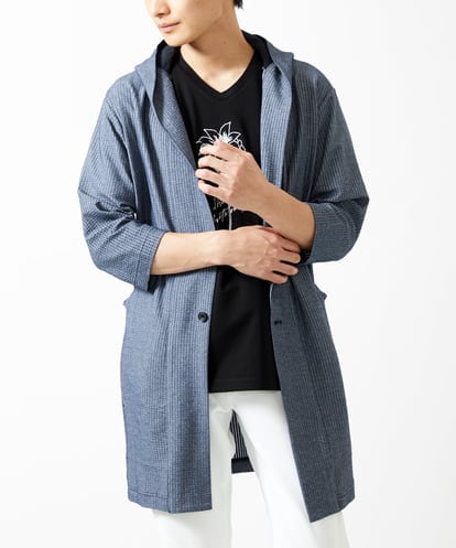 MKCGC32130 MK MICHEL KLEIN HOMME コーディガン / ストライプサッカー　