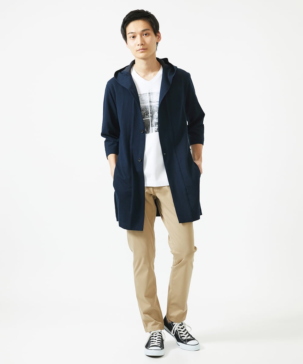 MKCGC32130 MK MICHEL KLEIN HOMME(MKミッシェルクランオム) コーディガン / ストライプサッカー　 ネイビー