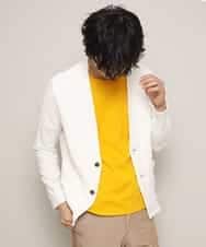 MKCGJ56130 MK MICHEL KLEIN HOMME(MKミッシェルクランオム) カーディガン／TCブロックパイル ホワイト
