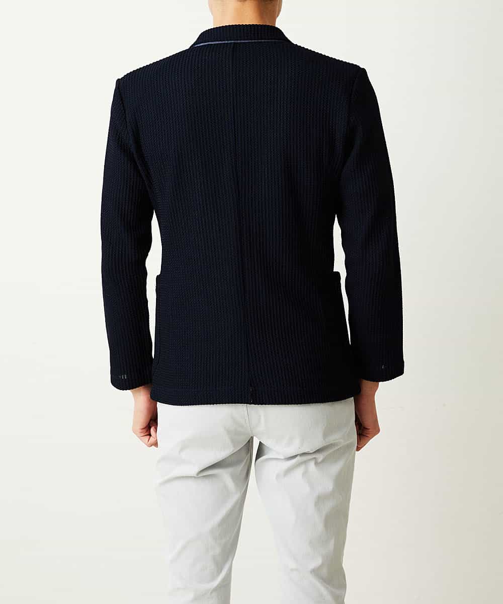MKCGM54130 MK MICHEL KLEIN HOMME(MKミッシェルクランオム) ウィッカーバスケット／カットジャケット ネイビー(57)