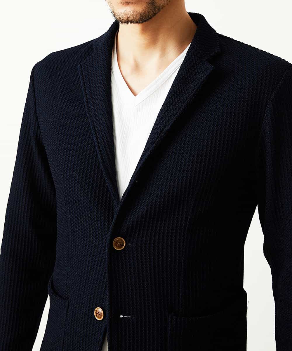 MKCGM54130 MK MICHEL KLEIN HOMME(MKミッシェルクランオム) ウィッカーバスケット／カットジャケット ネイビー(57)