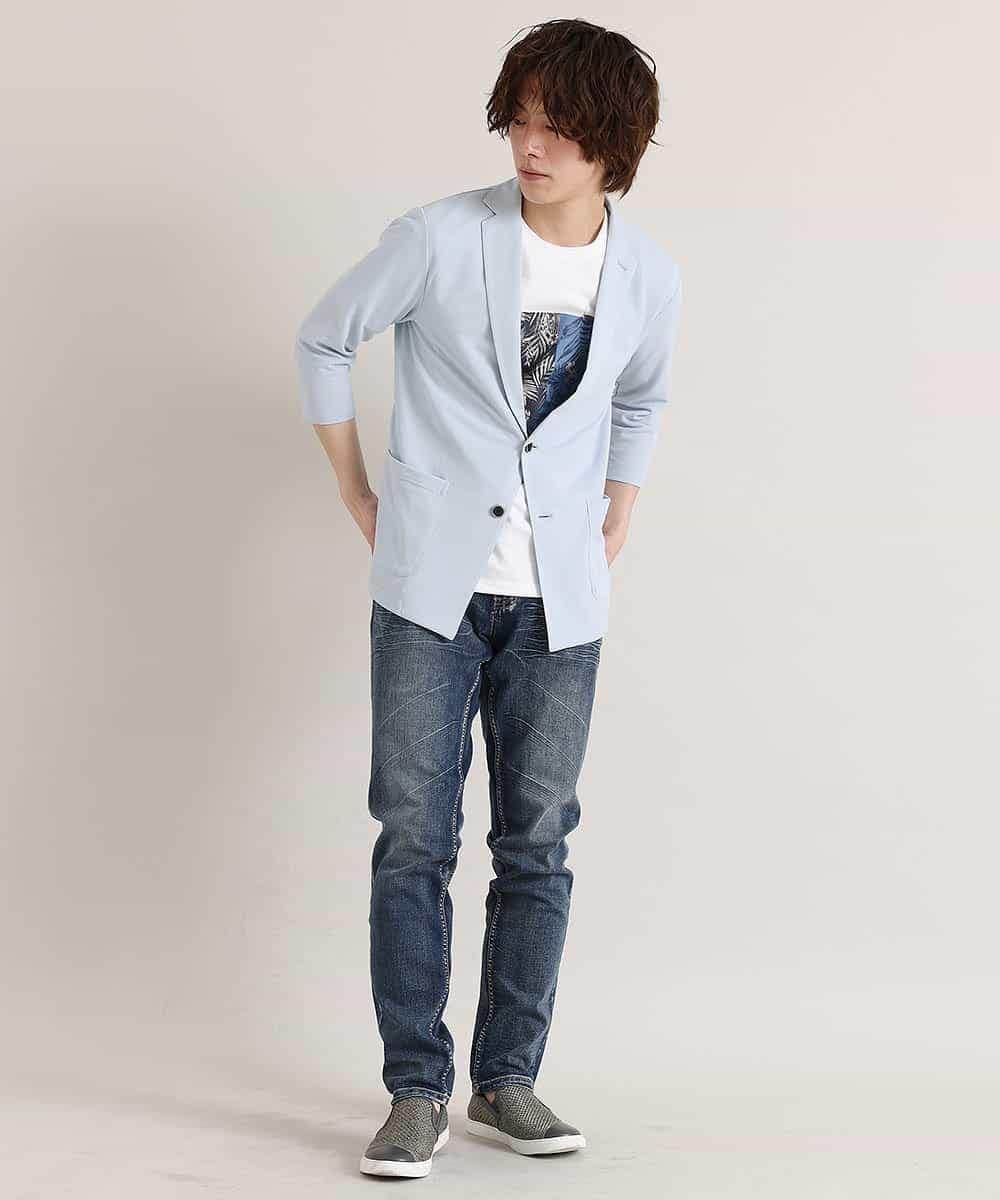 MKCGM64110 MK MICHEL KLEIN HOMME(MKミッシェルクランオム) 【涼しい/吸水速乾】クールリサイクルポリカーディガン ライトブルー