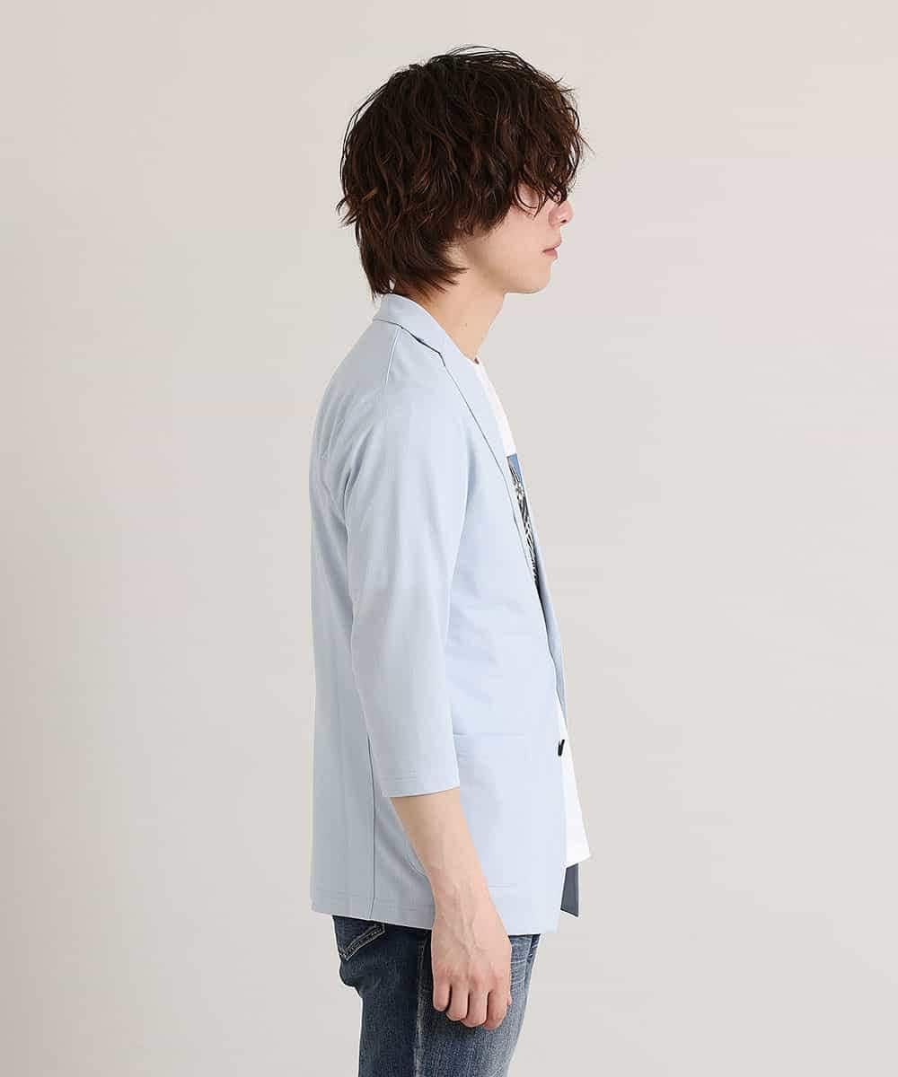 MKCGM64110 MK MICHEL KLEIN HOMME(MKミッシェルクランオム) 【涼しい/吸水速乾】クールリサイクルポリカーディガン ライトブルー
