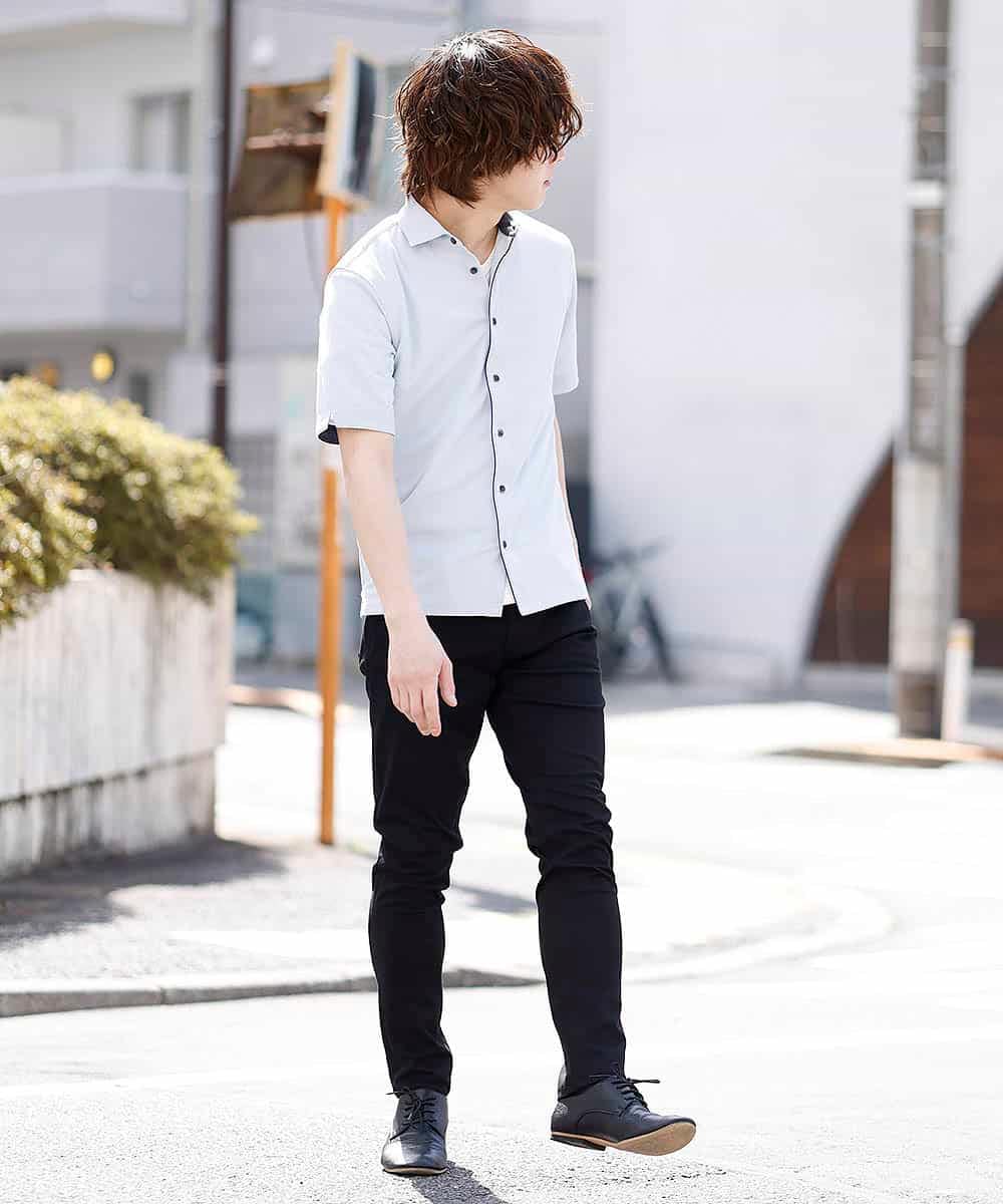 MKCGM80089 MK MICHEL KLEIN HOMME(MKミッシェルクランオム) 【涼しい/吸水速乾】クールリサイクルポリシャツ ライトブルー