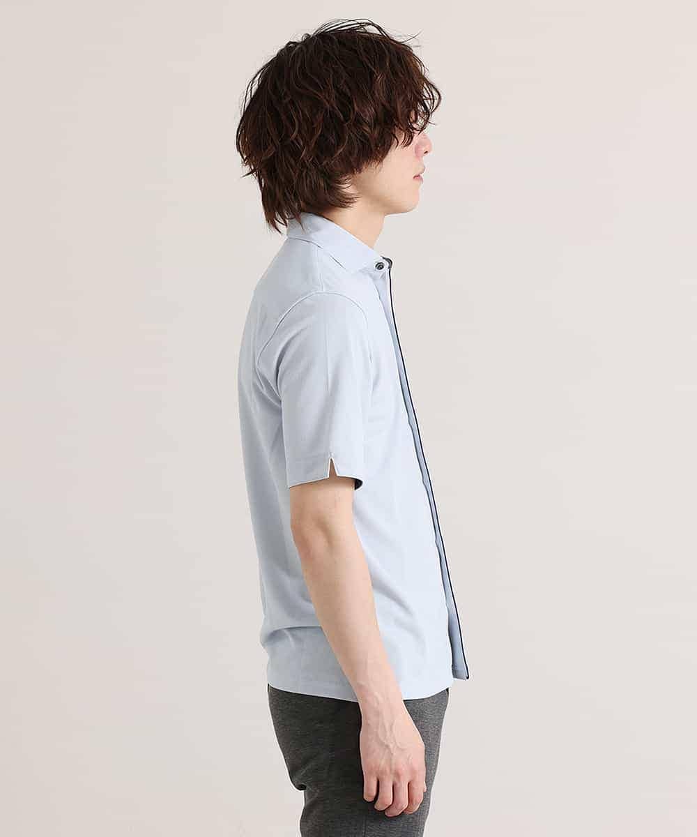 MKCGM80089 MK MICHEL KLEIN HOMME(MKミッシェルクランオム) 【涼しい/吸水速乾】クールリサイクルポリシャツ ライトブルー