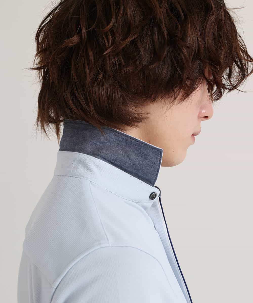 MKCGM80089 MK MICHEL KLEIN HOMME(MKミッシェルクランオム) 【涼しい/吸水速乾】クールリサイクルポリシャツ ライトブルー