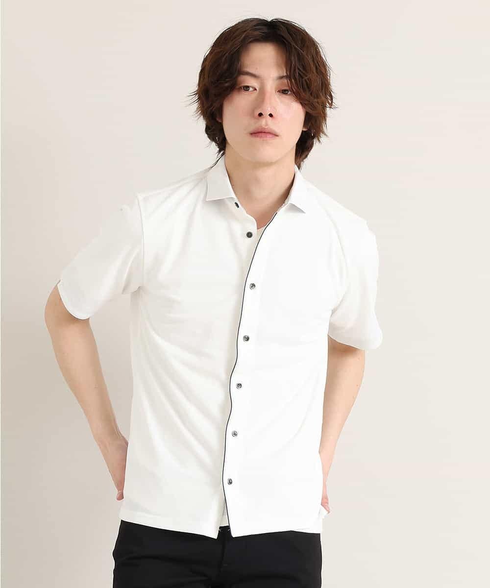 MKCGM80089 MK MICHEL KLEIN HOMME(MKミッシェルクランオム) 【涼しい/吸水速乾】クールリサイクルポリシャツ ホワイト