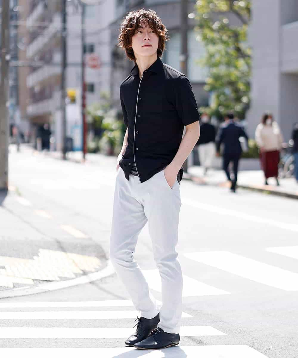 MKCGM80089 MK MICHEL KLEIN HOMME(MKミッシェルクランオム) 【涼しい/吸水速乾】クールリサイクルポリシャツ ブラック