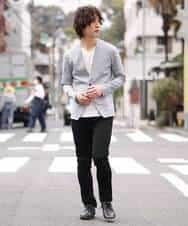 MKCGO04089 MK MICHEL KLEIN HOMME(MKミッシェルクランオム) 【夏の涼羽織り】エアーメランジカーディガン ライトグレー(91)