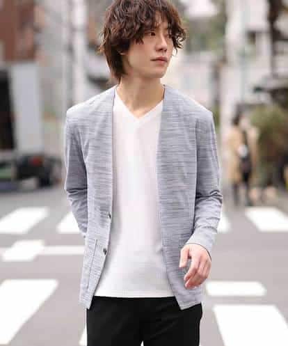 MKCGO04089 MK MICHEL KLEIN HOMME 【夏の涼羽織り】エアーメランジカーディガン