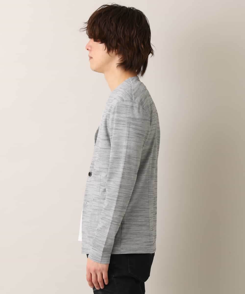 MKCGO04089 MK MICHEL KLEIN HOMME(MKミッシェルクランオム) 【夏の涼羽織り】エアーメランジカーディガン ライトグレー(91)