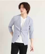 MKCGO13089 MK MICHEL KLEIN HOMME(MKミッシェルクランオム) 【夏の涼羽織り】エアーメランジカーディガン ライトブルー