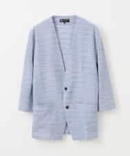 MKCGO13089 MK MICHEL KLEIN HOMME(MKミッシェルクランオム) 【夏の涼羽織り】エアーメランジカーディガン ライトブルー