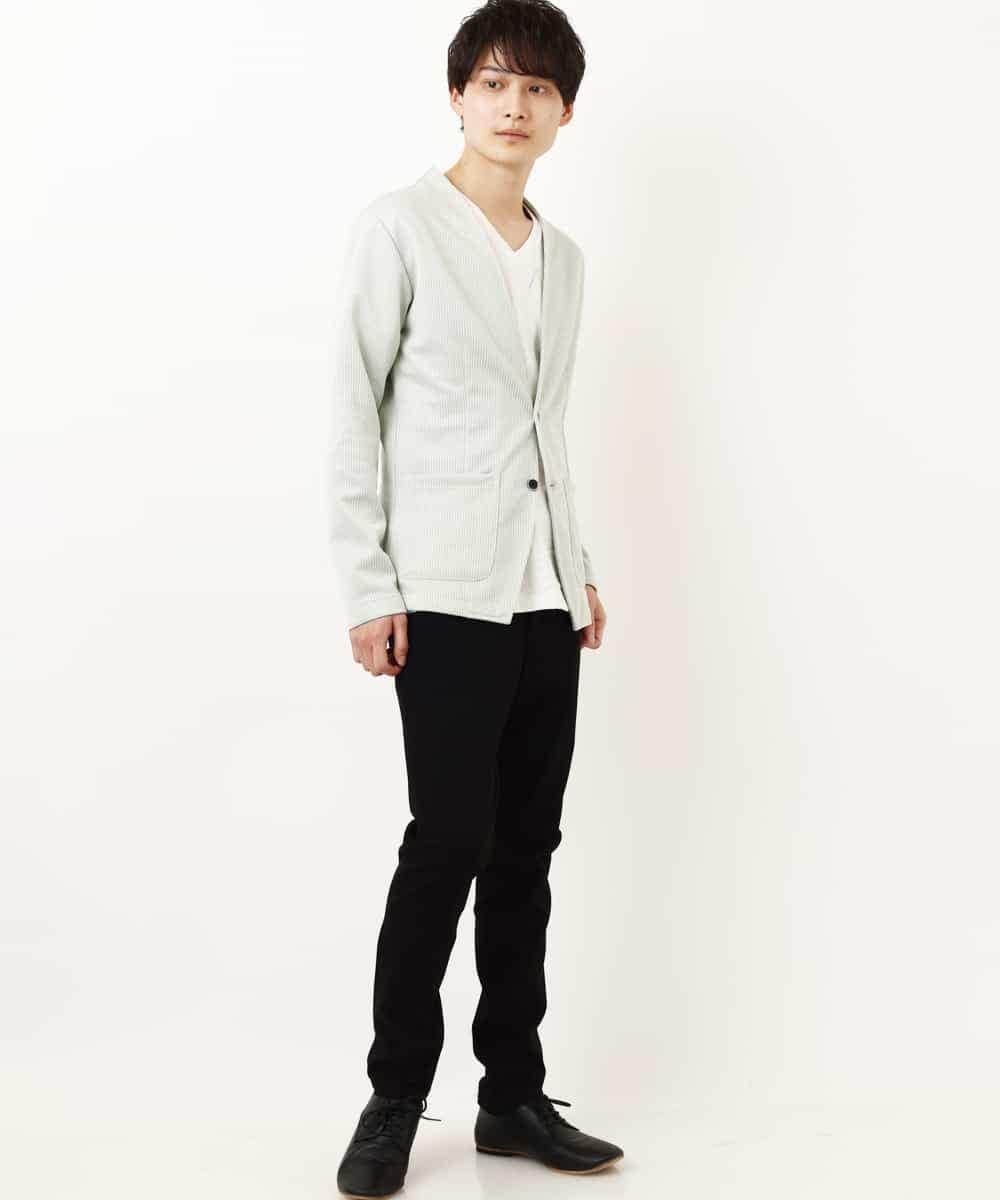 MKCGR21090 MK MICHEL KLEIN HOMME(MKミッシェルクランオム) ノーカラージャケット グリーン