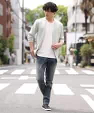 MKCGR21090 MK MICHEL KLEIN HOMME(MKミッシェルクランオム) ノーカラージャケット グリーン